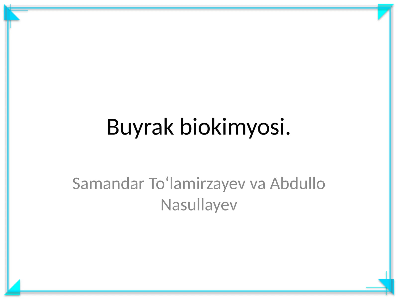 Buyrak biokimyosi