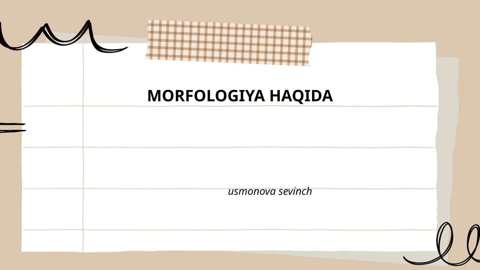 MORFOLOGIYA HAQIDA
