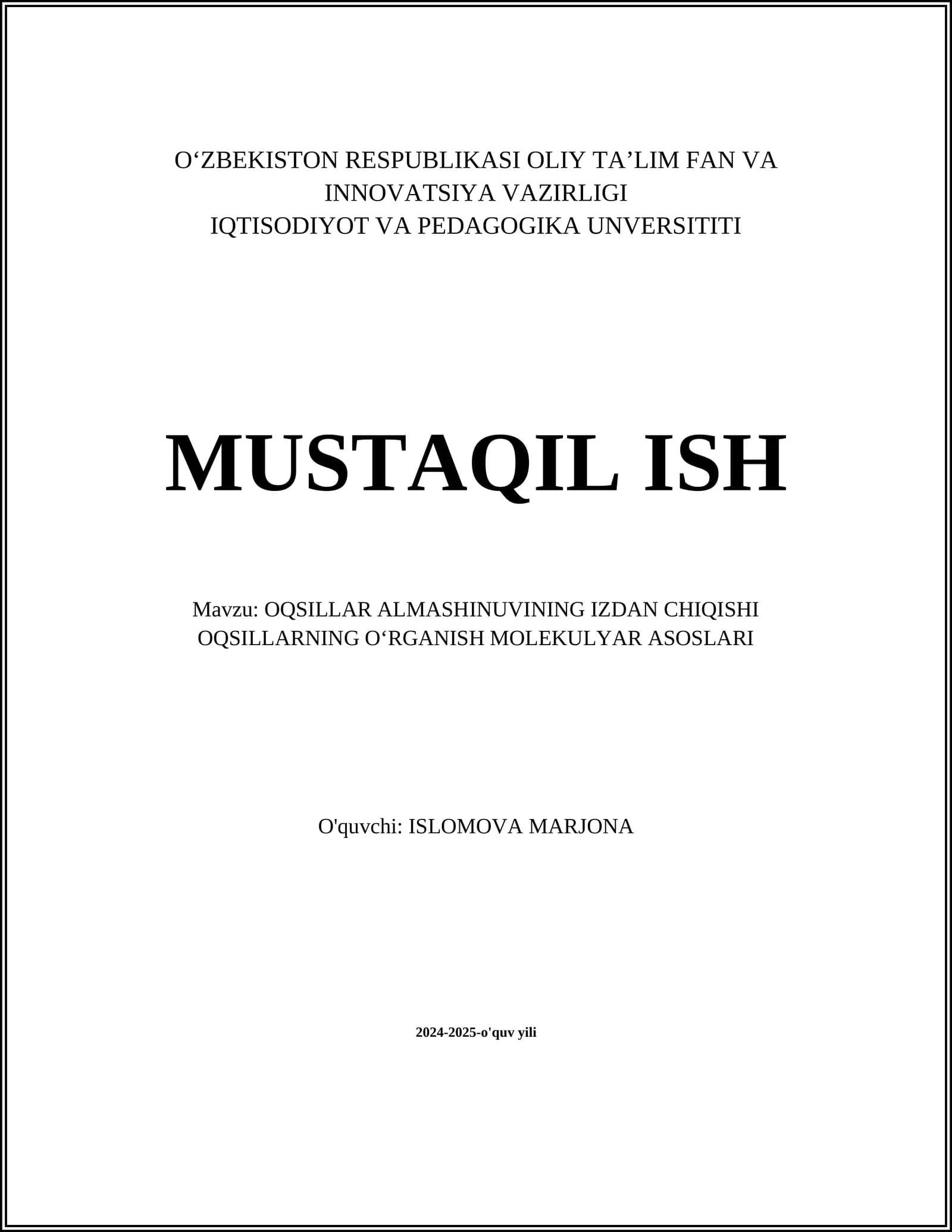 Oqsillar Almashinuvi