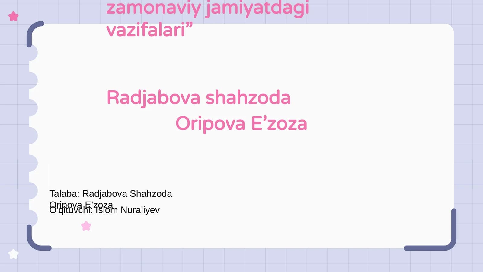 Pedagogika fanining zamonaviy jamiyatdagi vazifalari