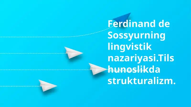 Sassürnning tilshunoslik nazariyasi