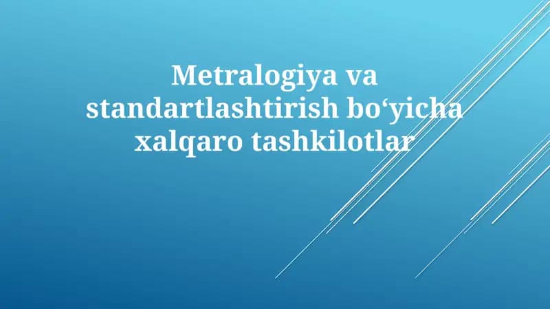 Xalqaro metrologiya tashkilotlari
