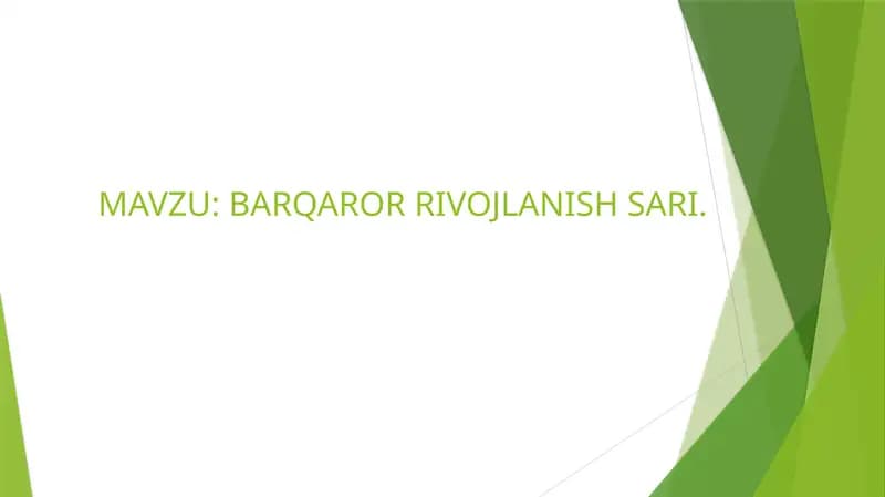 Barqaror Rivojlanish Sari