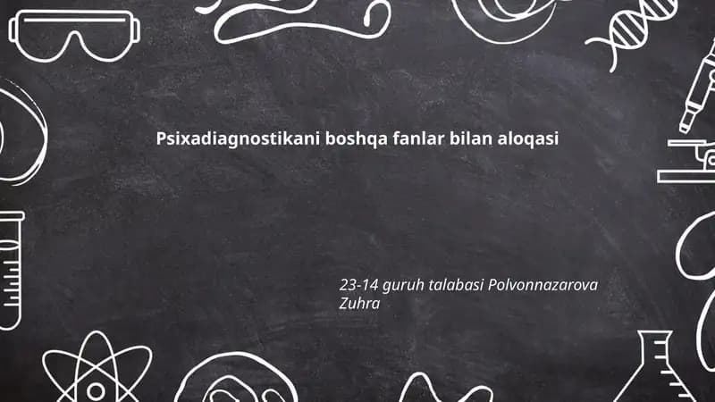 Psixodiagnostika va Psixologiya