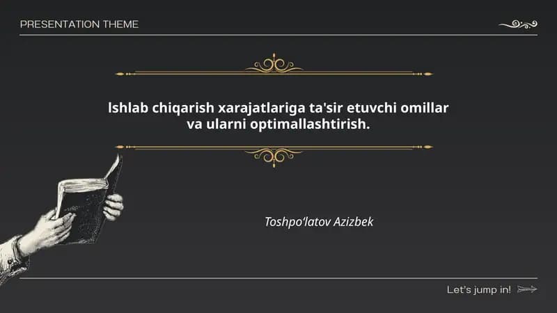 Xomashyo va materiallar xarajatlarini boshqarish va optimallashtirish