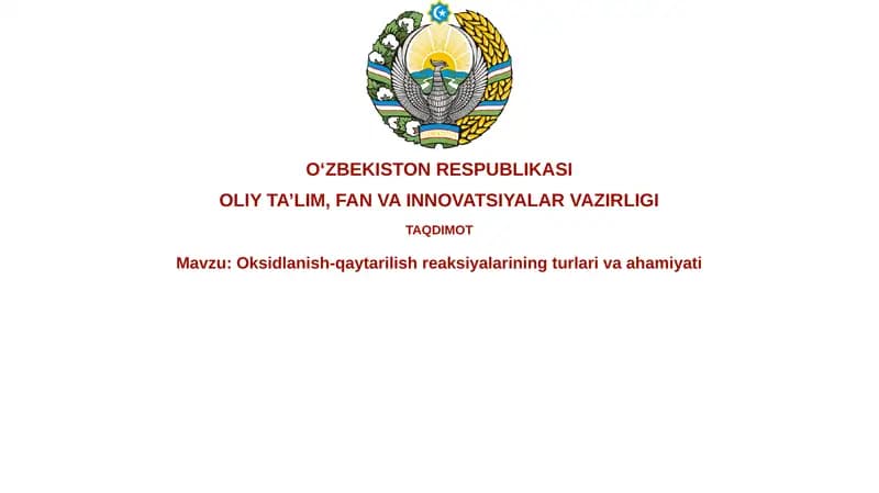 Redoks Reaksiyalari