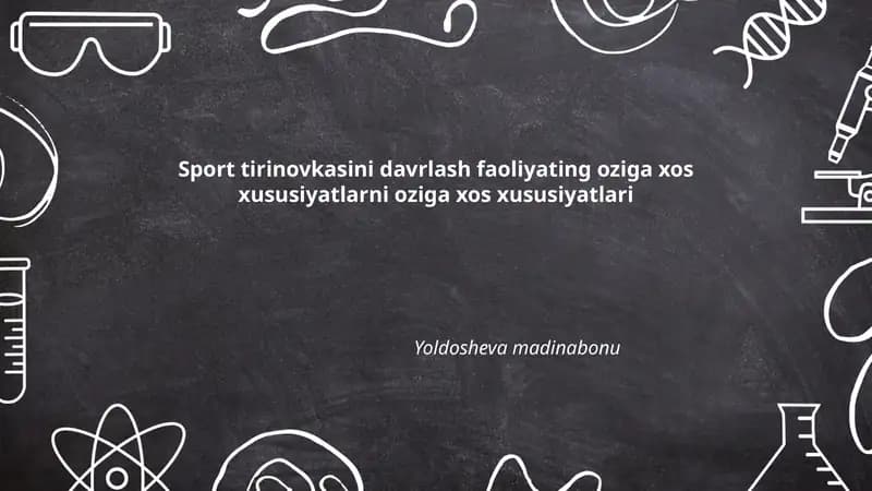 Sport tirinovkasini davrlash faoliyati
