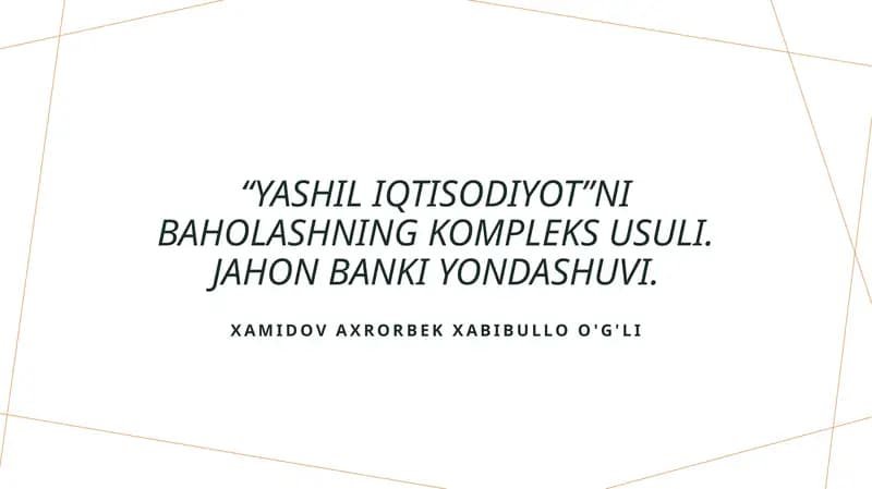 Yashil iqtisodiyot