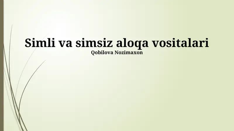 Simli aloqa vositalari