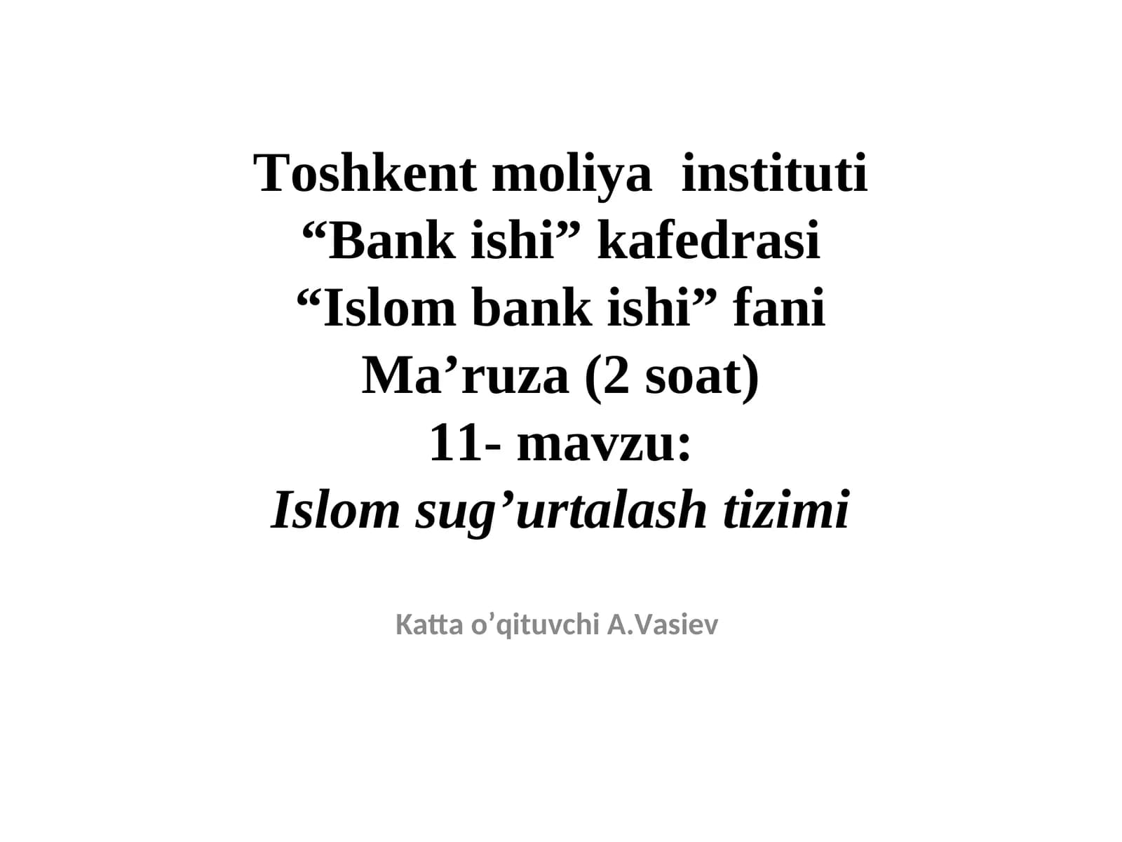 Islom bank ishi