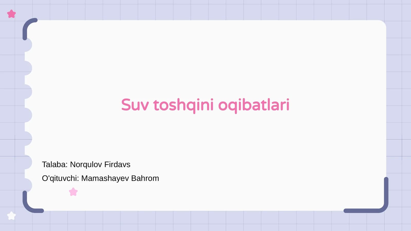 Suv toshqini oqibatlari