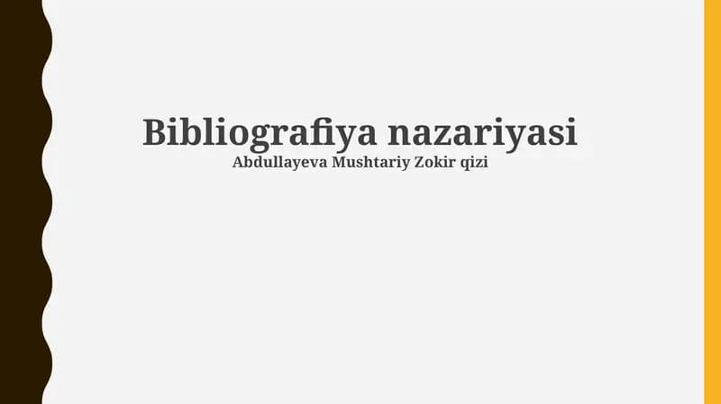 Bibliografiya nazariyasi