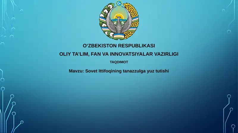 Sovet Ittifoqining tanazzulga yuz tutishi