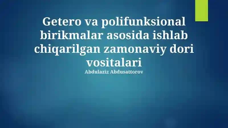 Zamonaviy dori vositalari