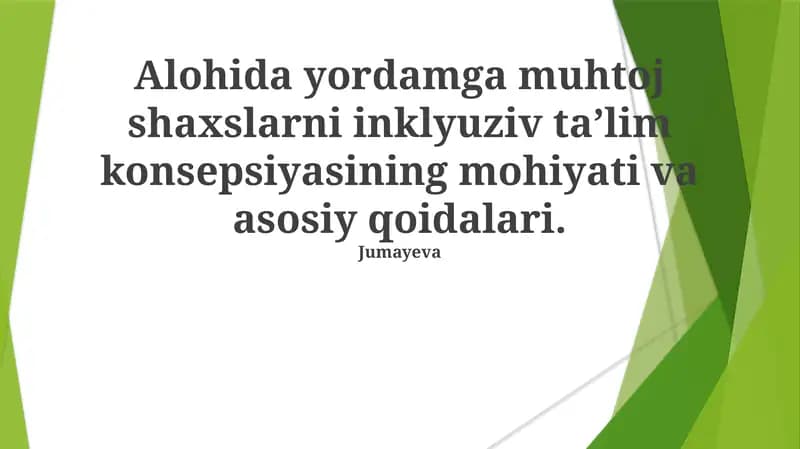 Inklyuziv ta'lim konsepsiyasi
