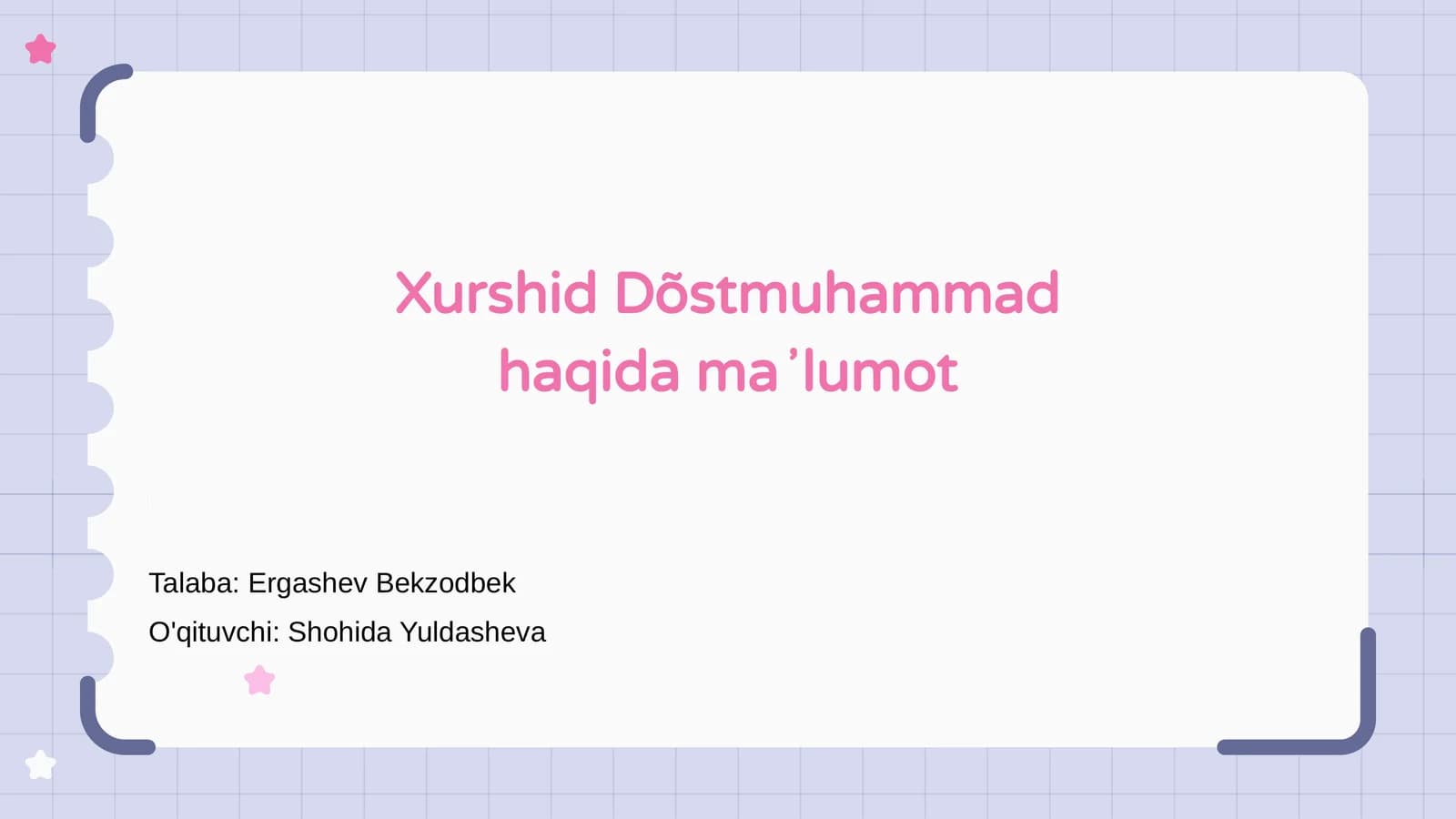 Xurshid Dõstmuhammad haqida maʼlumot