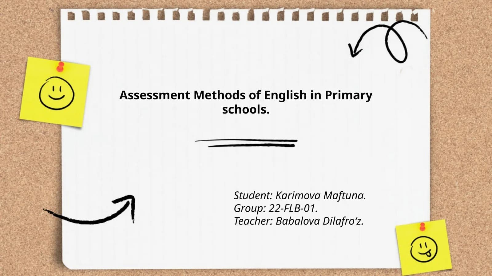 Assessment Methods of English in Primary schools
