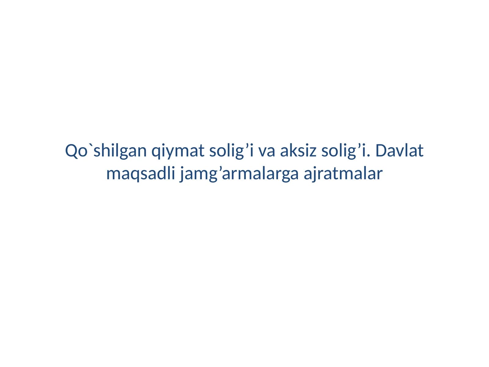 Davlat soliq xizmati to'g'risida
