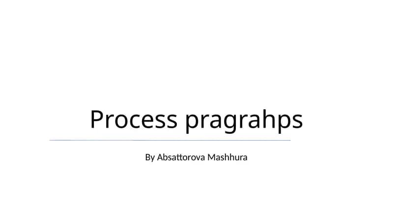 Process pragrahps