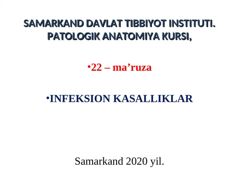 INFEKSION KASALLIKLAR