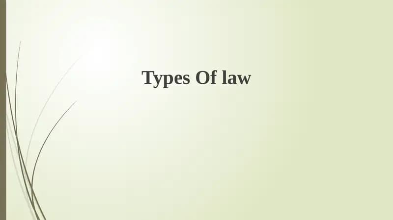 Types Of law
