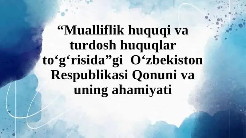 "Mualliflik huquqlari to'shka"