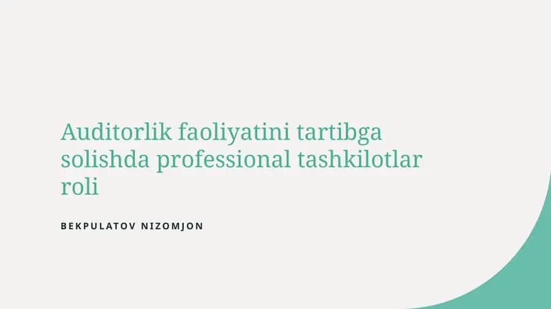 Professional tashkilotlar roli