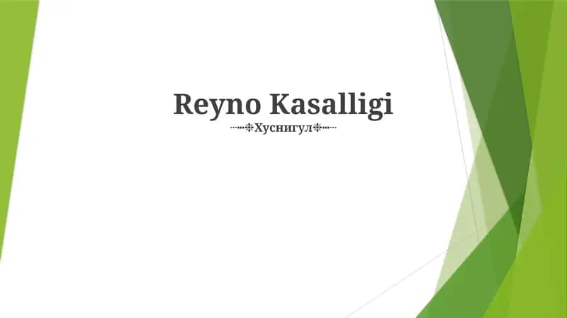 Reyno Kasalligi