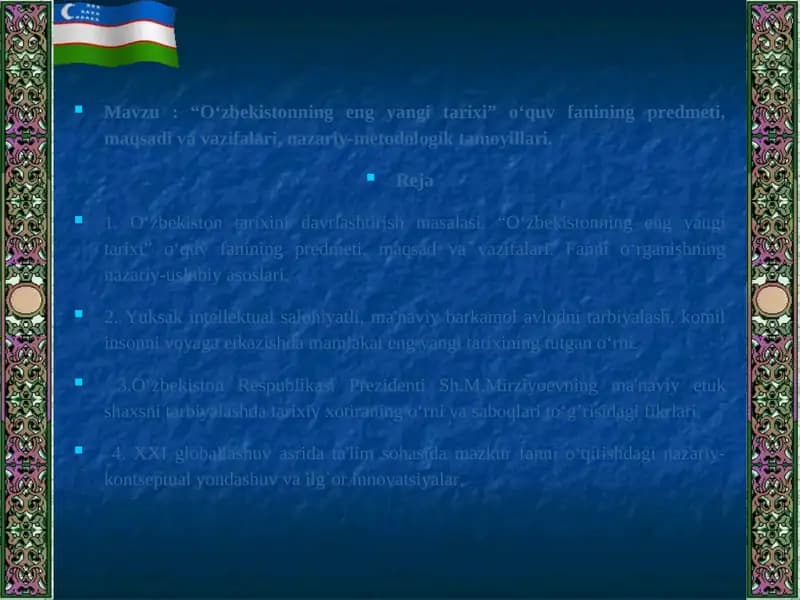 O‘zbеkistonning eng yangi tarixi