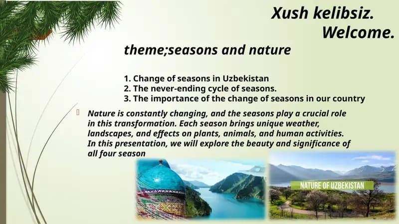 Seasons and Nature in Uzbekistan