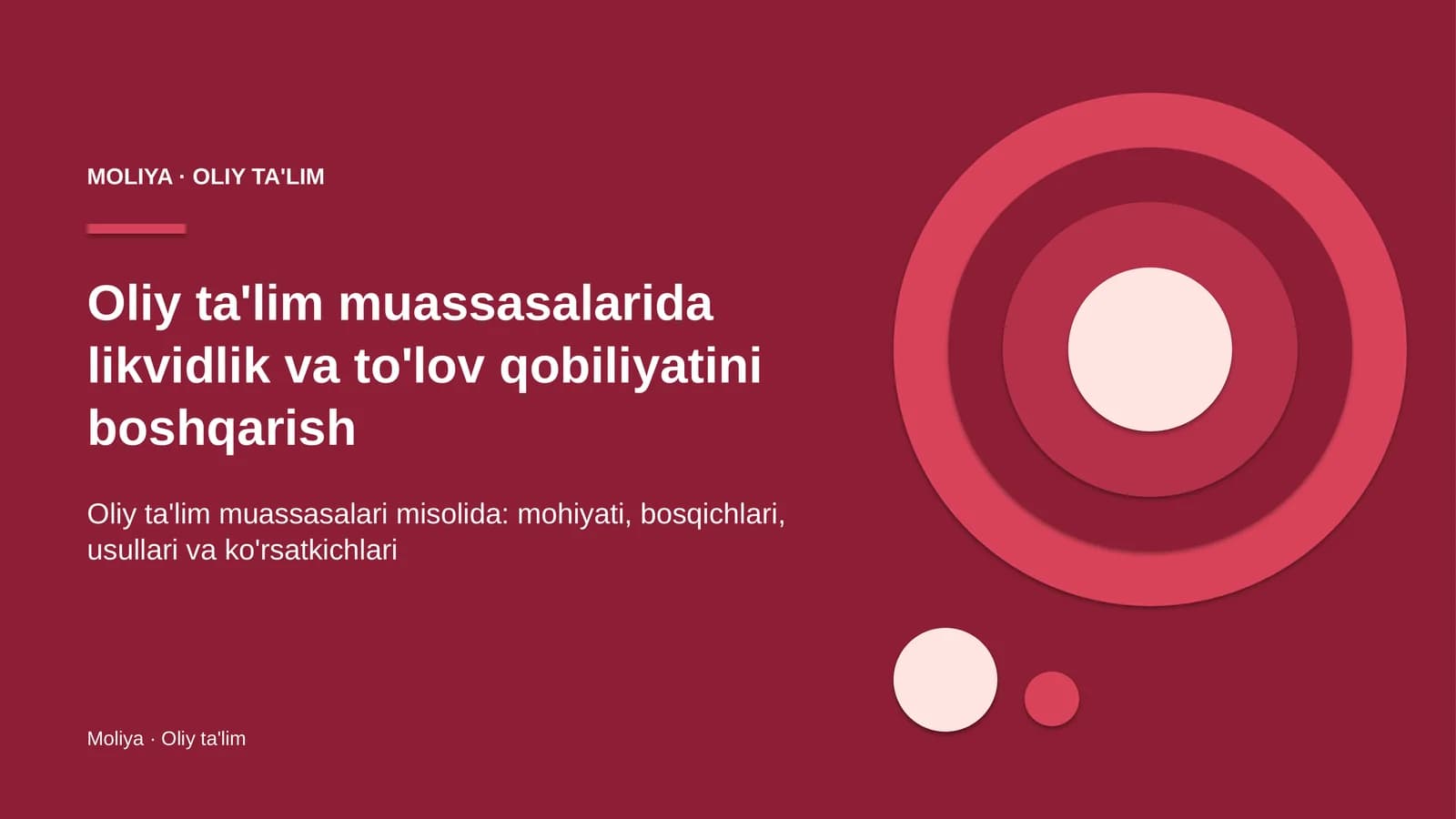 oliy ta'lim muassasalarida likvidlik va to'lov qobiliyatini boshqarish 2006