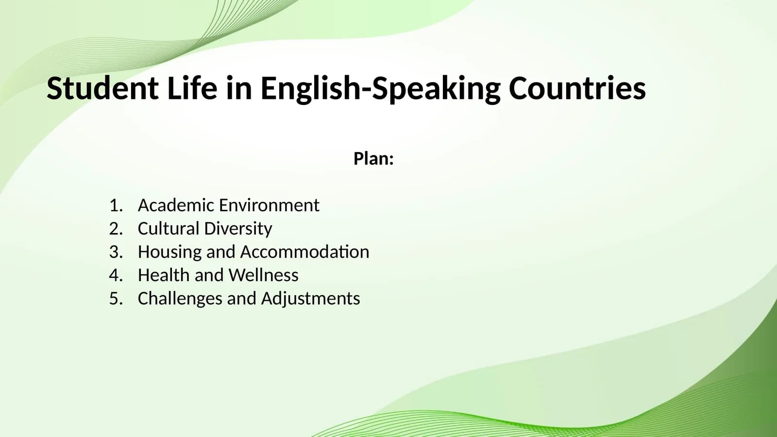Student Life in English-Speaking Countries
