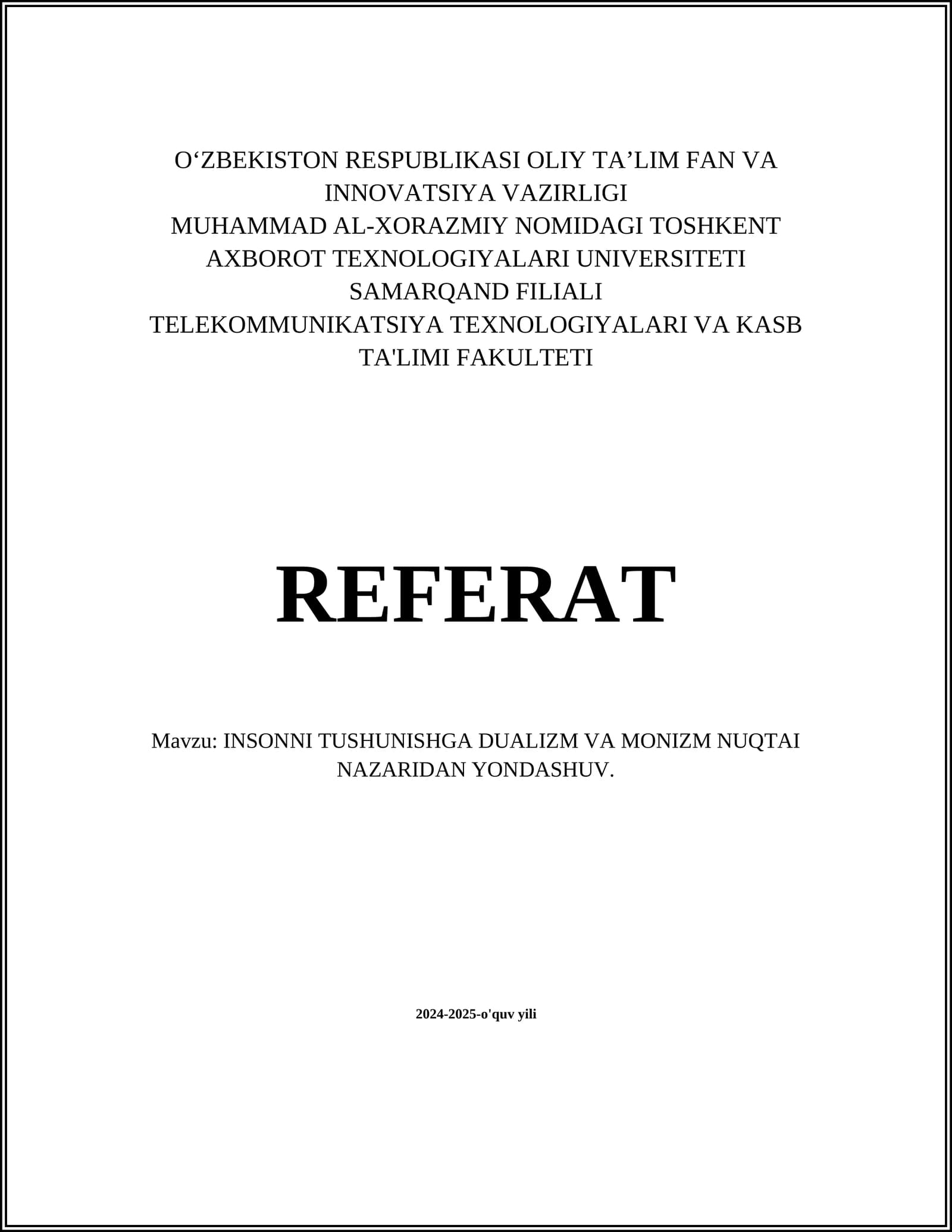 Dualizm tushunchasi va uning kelib chiqishi
