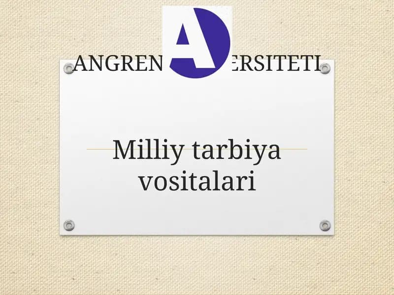 Tarbiya fanini o’qitish zaruriyati