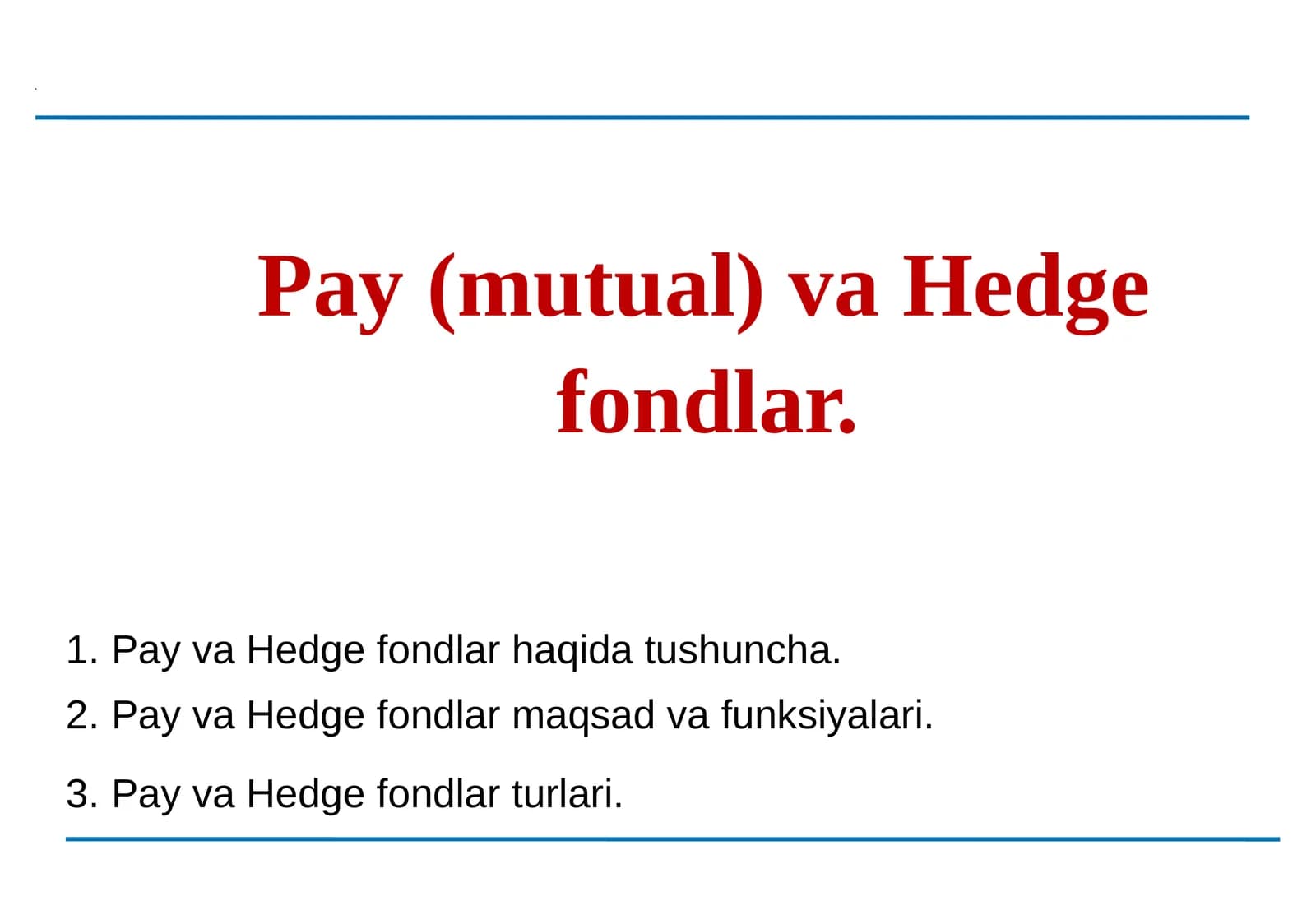 Pay va Hedgefondlar