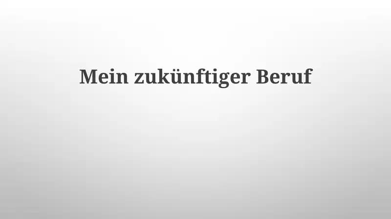 MeinzukünftigerBeruf