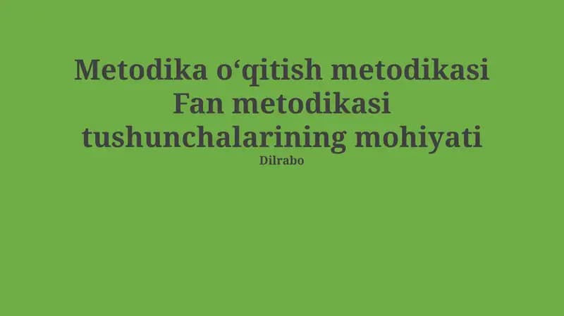 Ta'lim metodologiyasi