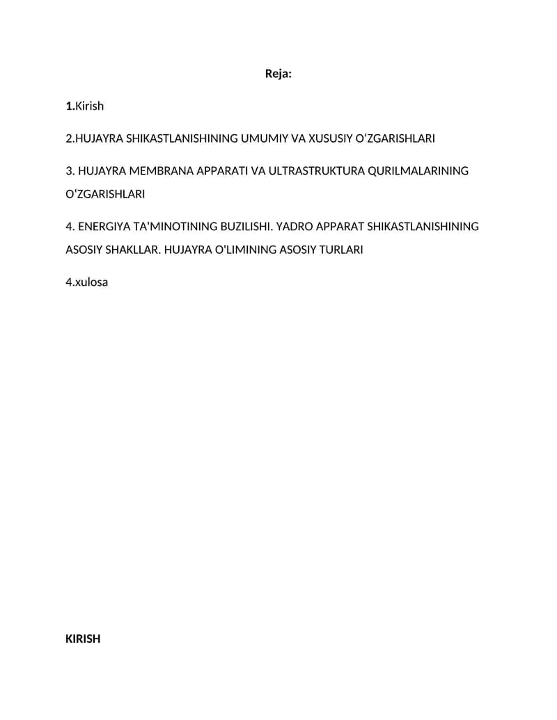 Hujayra patofiziologiyasi