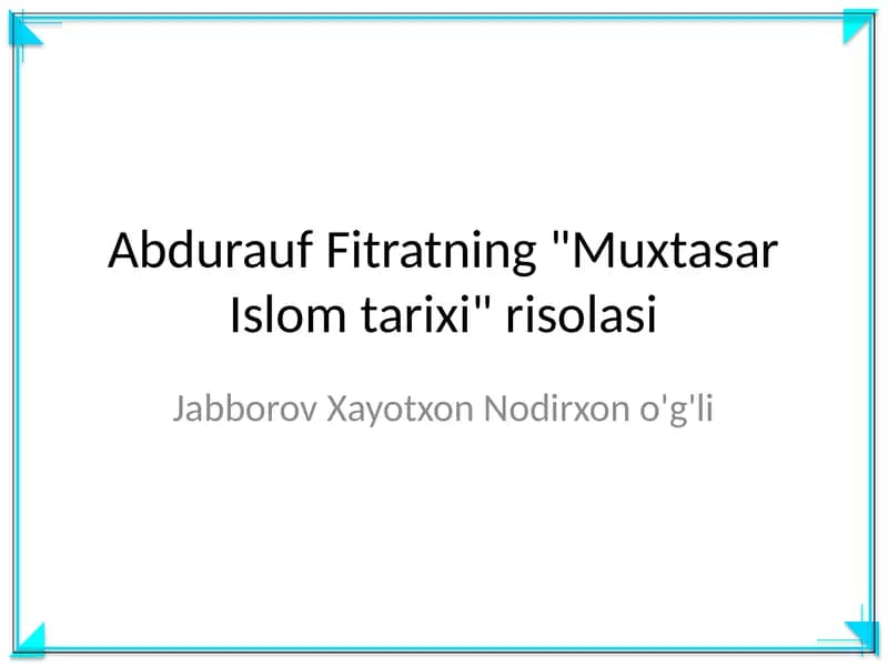 Muxtasar Islom tarixi