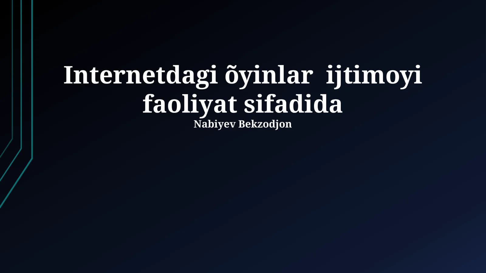 Onlayn O'yinlarning Ijtimoiy Ta'siri