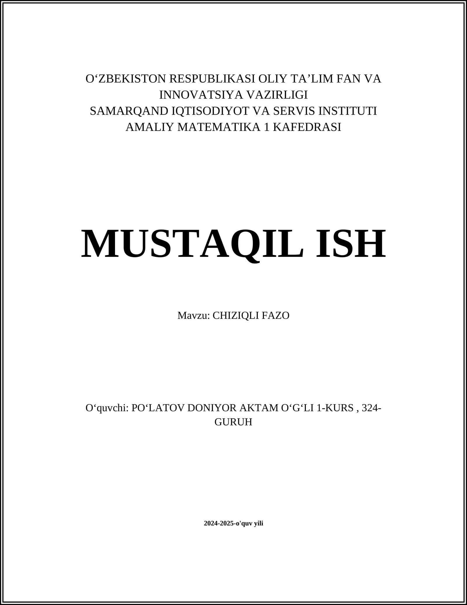 CHIZIQLI FAZO