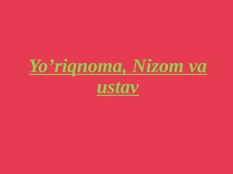 Yo’riqnoma