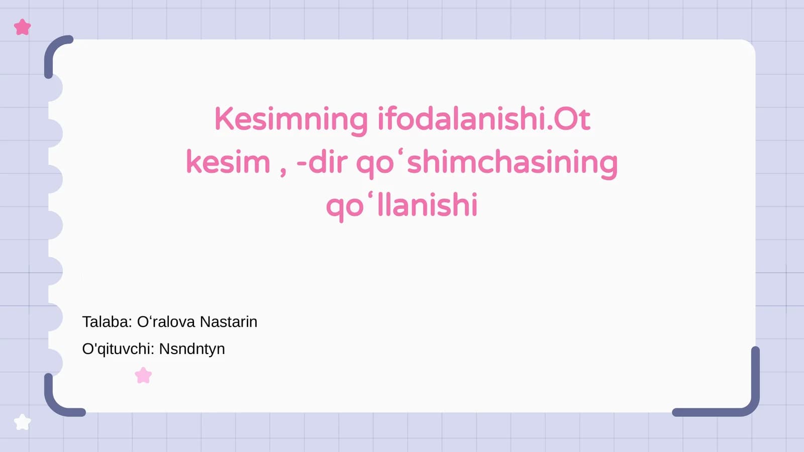 Ot kesim va uning vazifasi