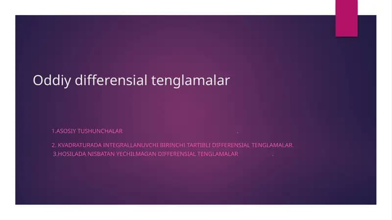 Oddiydifferensialtenglamalar