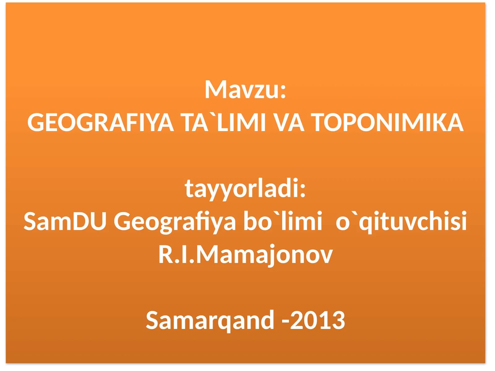 GEOGRAFIYATA`LIMI VATOPONIMIKA