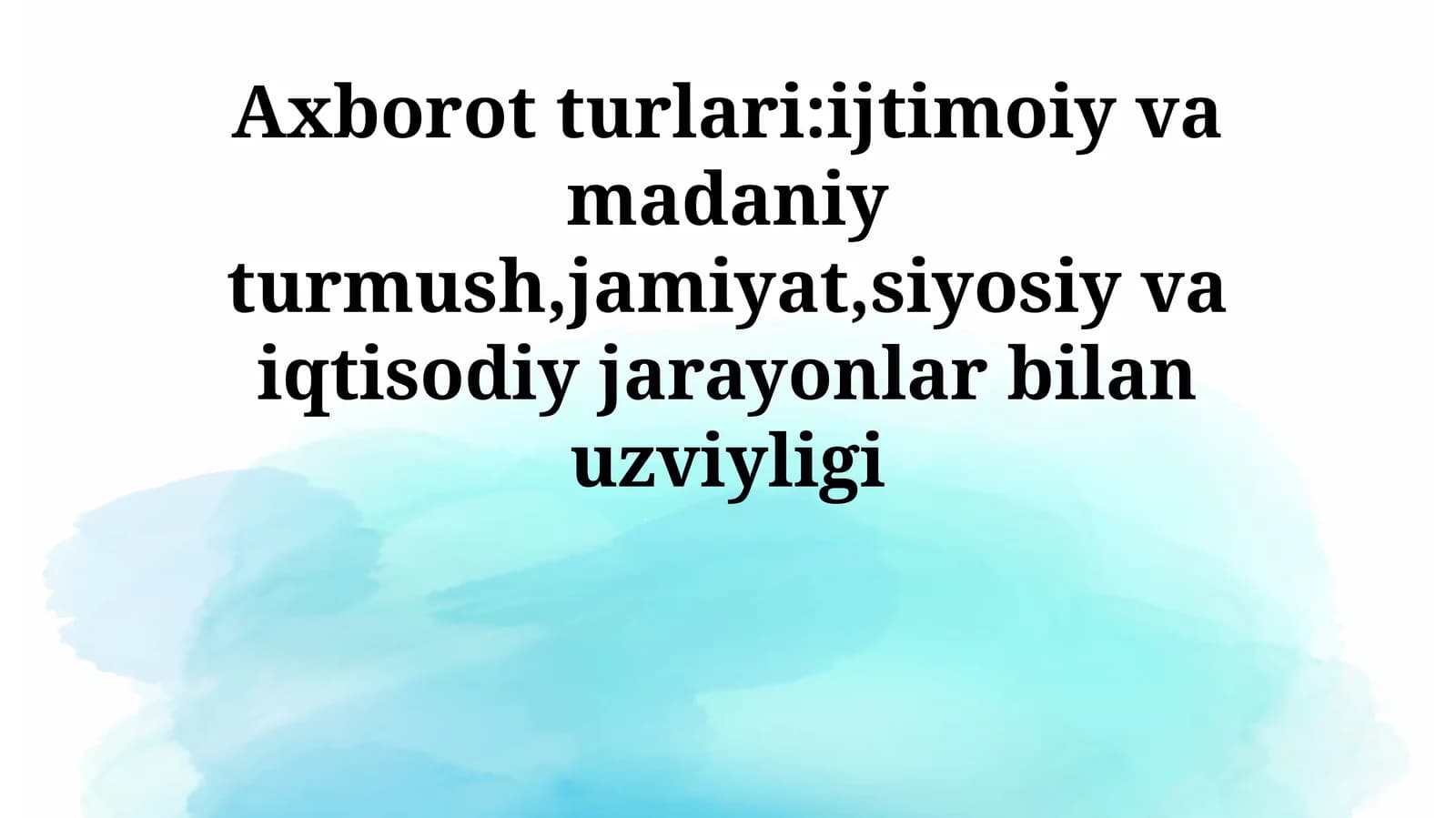 Iqtisodiy Jarayonlar To'g'risidagi Axborot