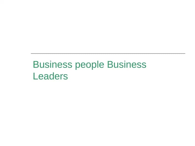 Business people Business Leaders