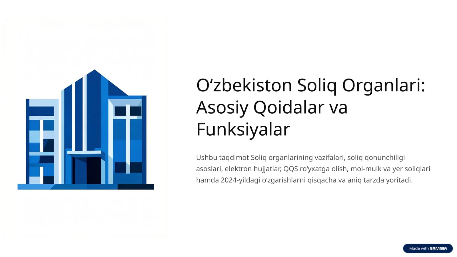 Oʻzbekiston Soliq Organlari: Suhbat uchun