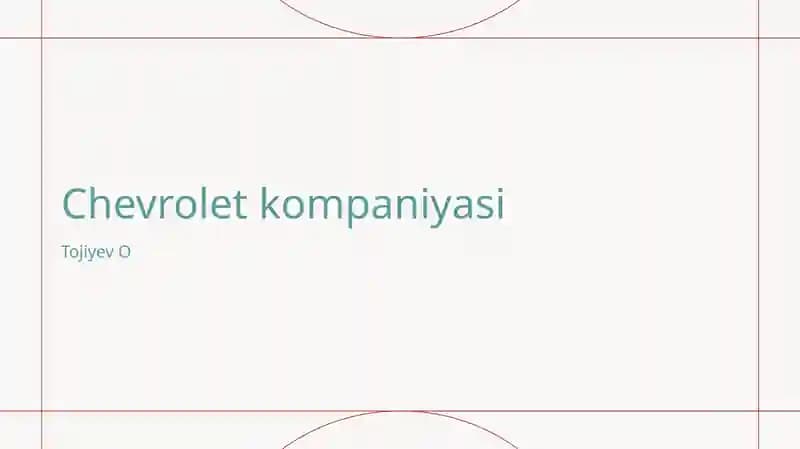 Chevrolet kompaniyasi