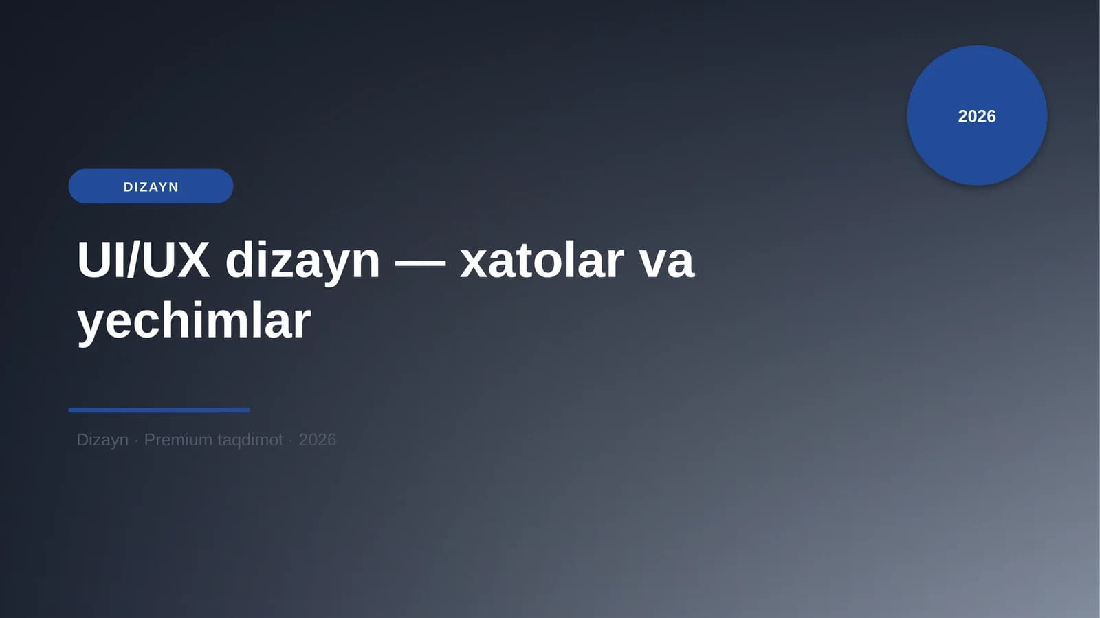 UI/UX dizayn — xatolar va yechimlar